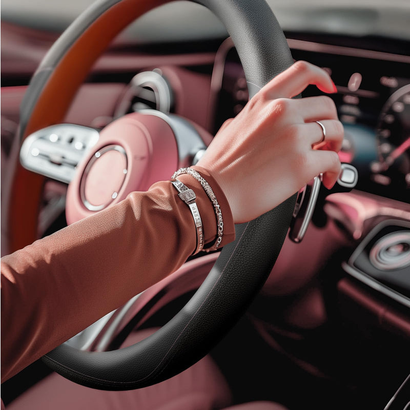 HOTOR Car Steering Wheel Cover - Universal Car Accessory for Diverse Cars, Durable Leather Cover with Anti-Slip Lining, for Steering Wheel with a Diameter of 14.5"-15",Black Standard Size [14.5"-15"] Black