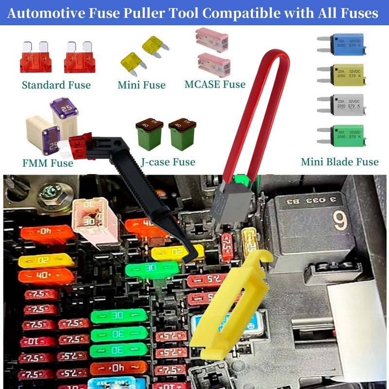 Relay Puller Pliers, Fuse Puller Pliers, Automotive Tools Relay Clamp Puller Fuse Puller, Car Vehicle Battery Terminal Wiper Remover Pliers - (4 Pack)