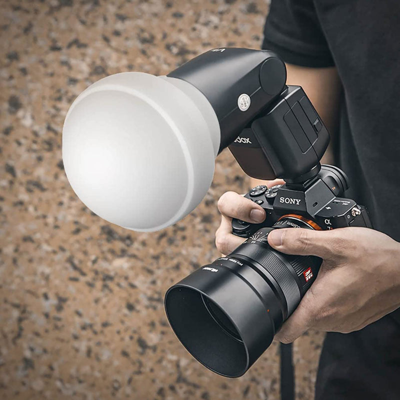 Godox AK-R22 Diffusion Dome, Collapsible Flash Diffuser Suitable for Godox V1 V1Pro V100 Series Round Head Flash, Godox AD100Pro Godox AD200Pro(with H200R) Pocket Flash