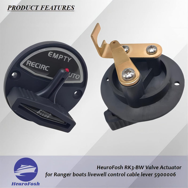 RK3-BW Valve Actuator for Skeeter Boats Ranger Boats livewell Control Cable Lever 5900006
