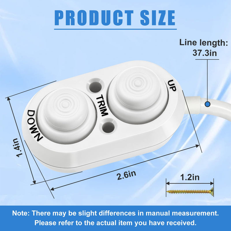Boat Tilt Trim Switch, Jack Plate Trim Switch for Boat IP67 Waterproof, Suitable for Fishing, Boats, Yachts, Ships White