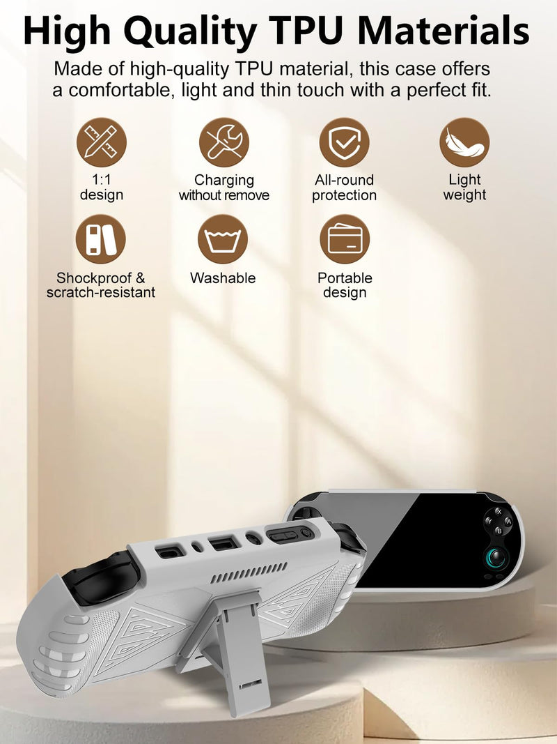 Tpu Protective Case for ANBERNIC RG VITA/VITA Pro Handheld Game Console, Full-Body Protective Cover with Precise Cutout, Shockproof Dustproof Protector Sleeve & Scratch-Resistant Sleeve (White) White
