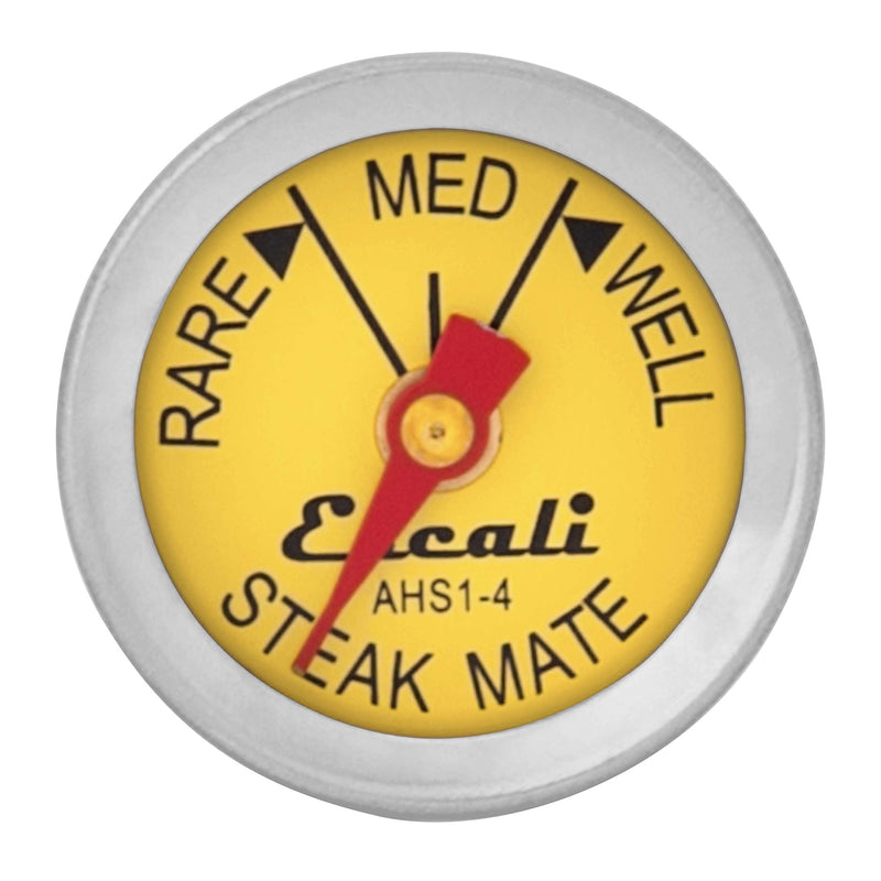 Escali AHS1-4 Easy Read Mini Steak Thermometer Set, Dial Reads Rare, Medium & Well, Dishwasher Safe, Silver Mini (4 Pack)