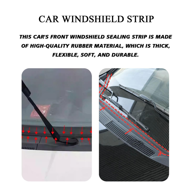 1.7M/ 5.6Ft Windshield Cowl Rubber Seal Strip, H-Shape Black Molding Trim Strips for Most Cars Trucks SUVs