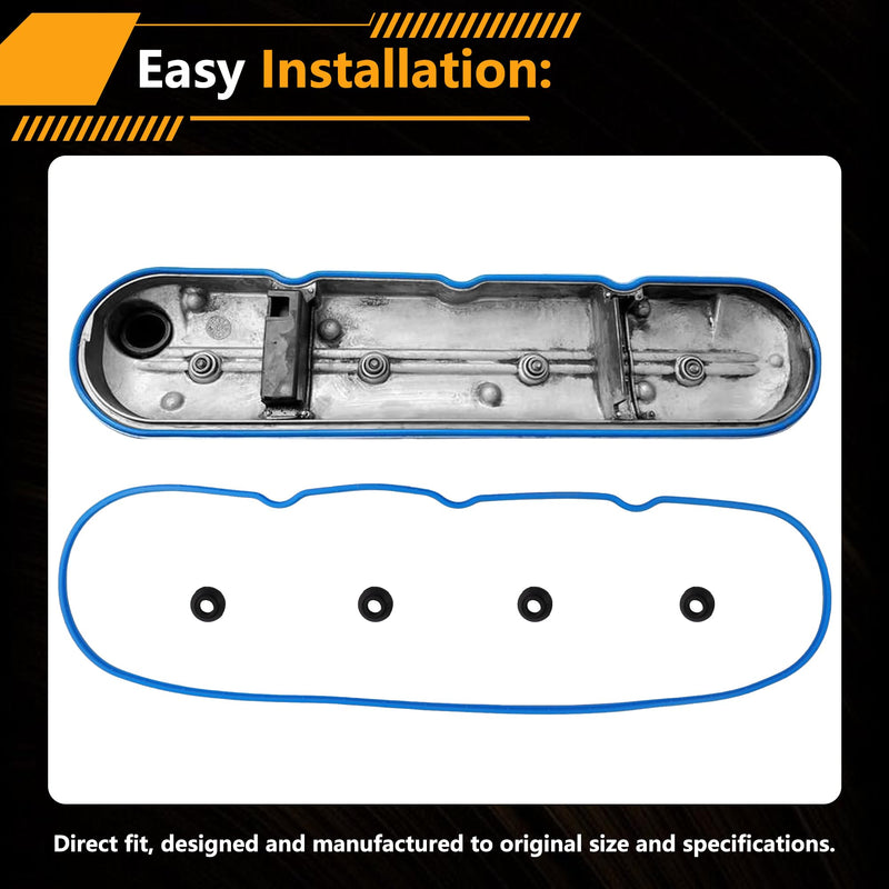Valve Cover Gasket Set Compatible with Chevy Silverado, Suburban, Tahoe, Trailblazer, fit for GMC Sierra, Yukon, Envoy, fit for Escalade 4.8L 5.3L 6.0L 6.2L Replace 12637683 VS50504R1