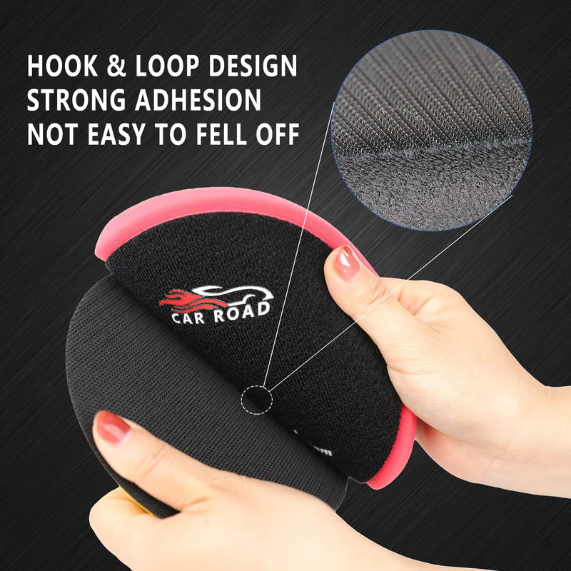 6" Buffing Polishing Pads,7Pcs 6.5 lnch Backing Plate,Compound Buffing Sponge and Woolen Pads,Cutting Polishing Pad Kit for Car Buffer Compounding,Polish and Wax (6 Inch (150mm)) 6 Inch (150mm)