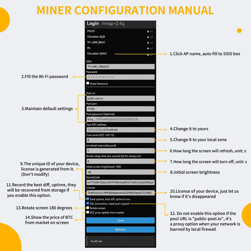 Bitcoin Miner, NerdMiner 1000KH/s ESP32 BTC 2.8" Solo Miner, Low Power Display Crypto Miner for Educational Research
