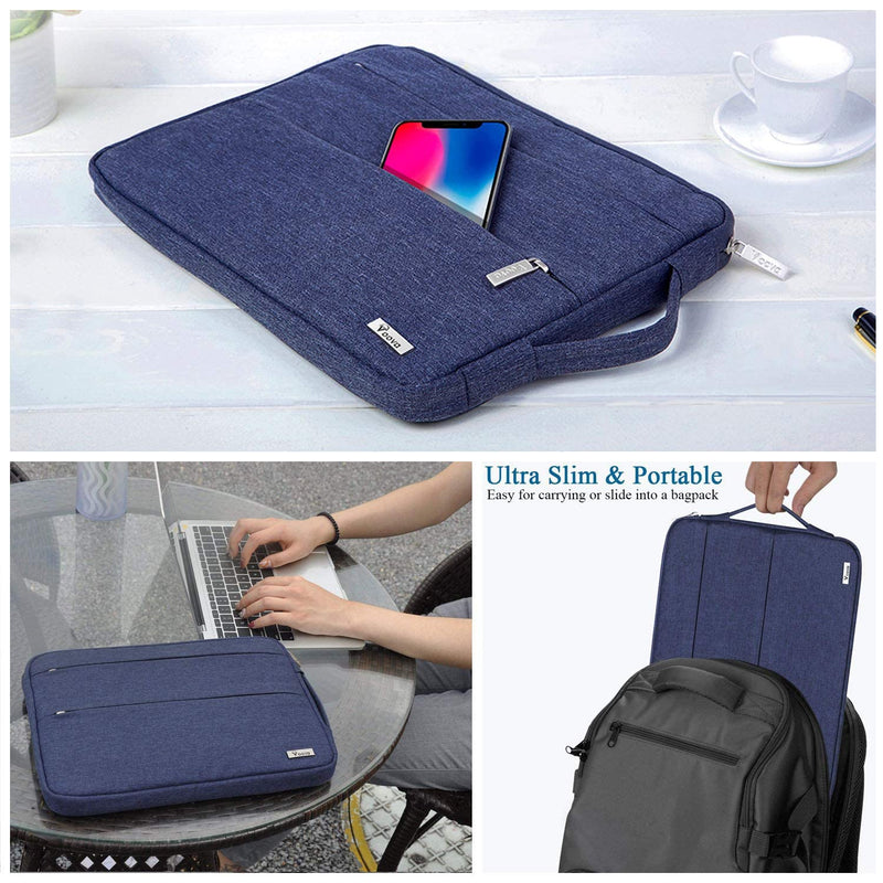 V Voova Laptop Sleeve 14 15 Inch Carrying Case Compatible with MacBook Pro 14,MacBook Air 15,15 Surface Laptop,14"-15" HP Dell Asus Acer Laptop,Chromebook 14,Slim Computer Cover Bag,Blue 14-15 Inch Blue