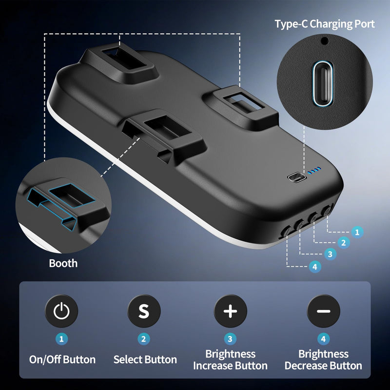 EMART 60 LED Selfie Light for iPhone Protable Clip Light for Phone Camera | 360° & 160° Rotatable Adapter Attachment, CRI 97+ 2200mAh Rechargeable, Ideal for Influencer Video Recording Makeup