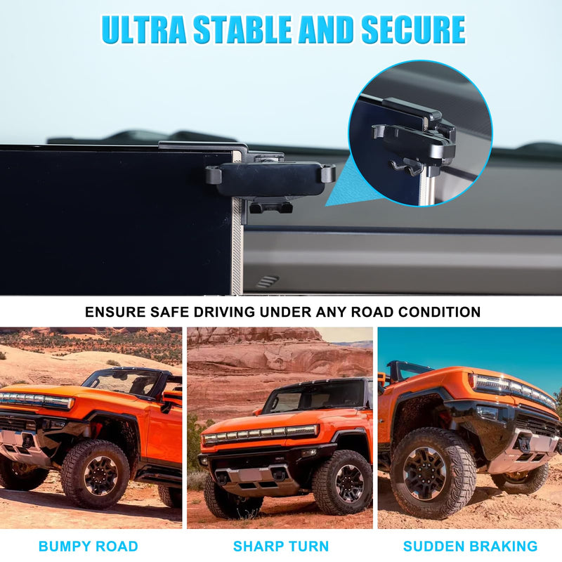 Car Phone Holder Mount for Hummer EV SUV Pickup Truck Accessories 2022-2024 2025+ Right Side of Navigation Screen Rotatable Fixed Mobile Phone Holder for Car Fit for iPhone Universally Smartphones (B)