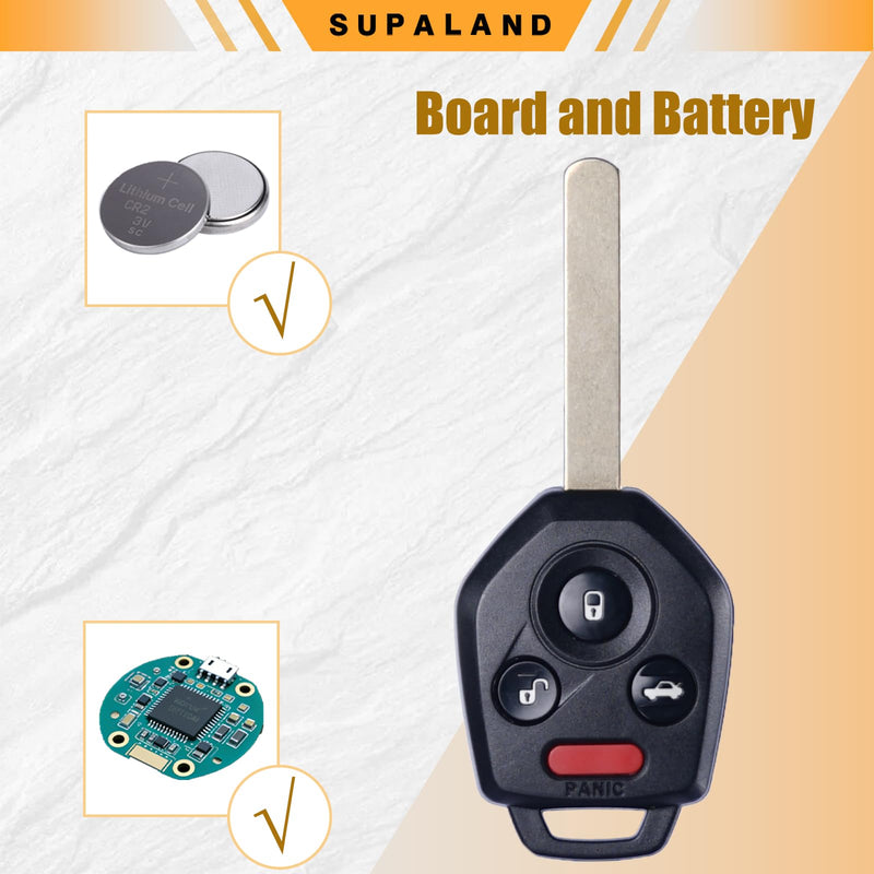 SUPALAND Key Fob Fits for Subaru Legacy Outback 2010 2011 2012 2013 2014 Keyless Remote Control Head Key Replacement FCC ID:CWTWBU766 (4D60 Chip)