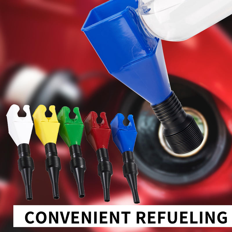 Flexible Draining Tool Snap Funnel,5Pcs Retractable Automotive Fuel Funnel,Universal Plastic Clasp Funnel,Oil Snap for Cars and Motorcycles 5PCS