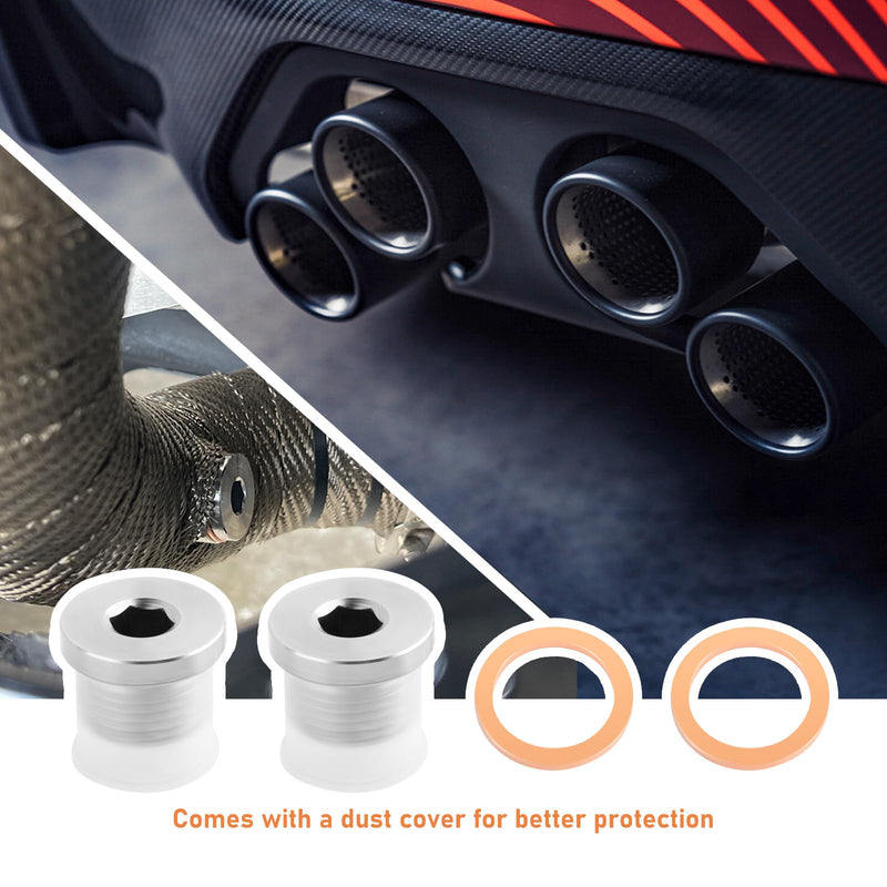 2PCS M18x1.5 Sensor Plug Inner Hex Head with Brass O-Ring,Stainless Steel Sensor Bung Sealing Exhaust System,Universal Car Accessories for Car Truck Motorcycle Exhaust Pipe and Sensor