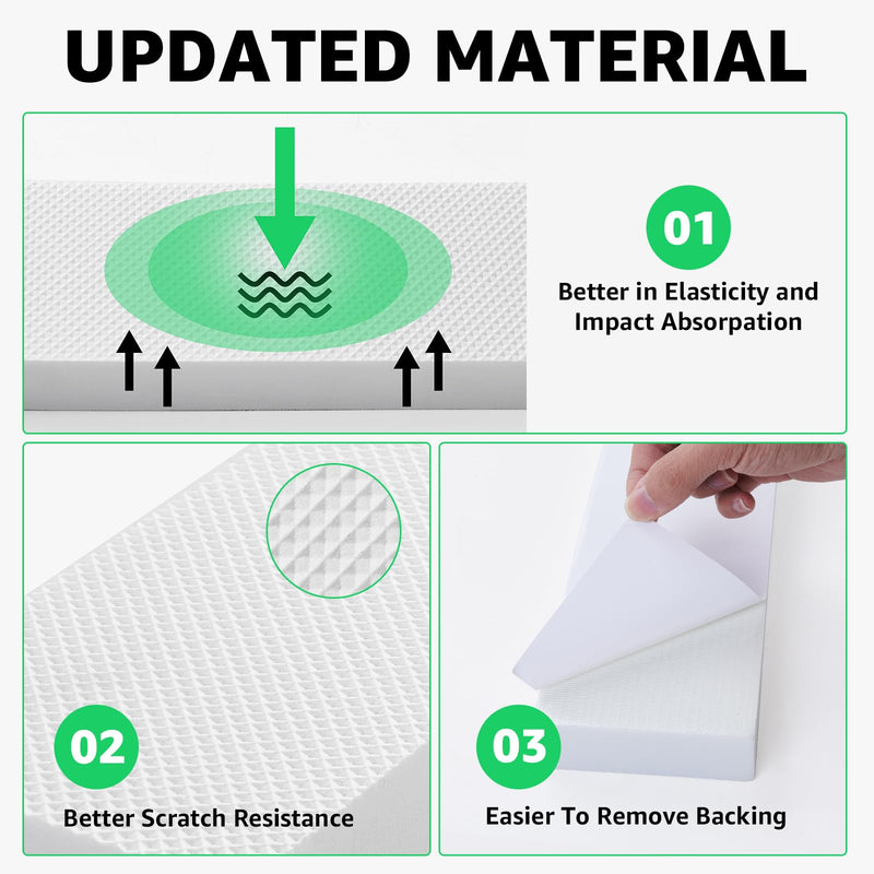 Garage Wall Protector, 4 Pack Garage Car Door Protector Bumper Guard for Car Doors Anti-Collision Self Adhesive EVA Foam for Warehouse Parking Assist 15.8"x5.9"x0.8" 4 Pack 15.8"x5.9"x0.8" White