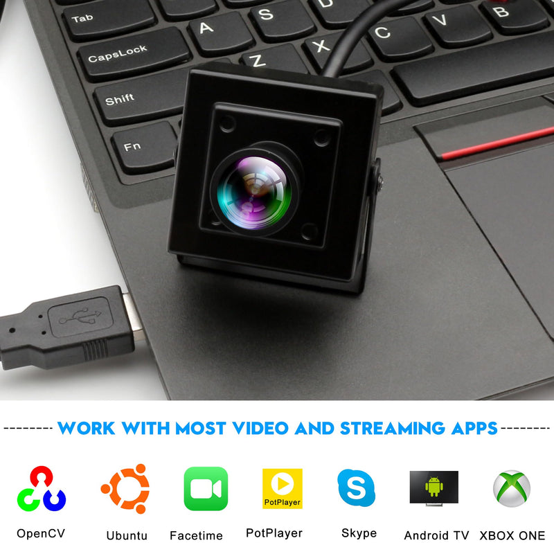 50FPS USB Camera Global Shutter High Speed Golf Swing USB Webcam with Wide Angle No Distortion Color Lens USB2.0 Plug and Play for Slow Motion Industrial Machine VR Robotic Vision 110 Degree No Distortion Lens