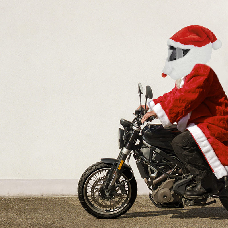 Christmas Santa Motorcycle Helmet Cover,Nativity Helmet Cover Santa Claus Xmas Hat Decoration Accessories for Men Santa helmet cover