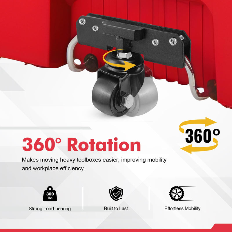 Front Wheels Compatible for Milwaukee Packout Rolling Tool Box, Packout Wheel Kit for Jobsite, Garage, Workshop & Warehouse Tool Transport