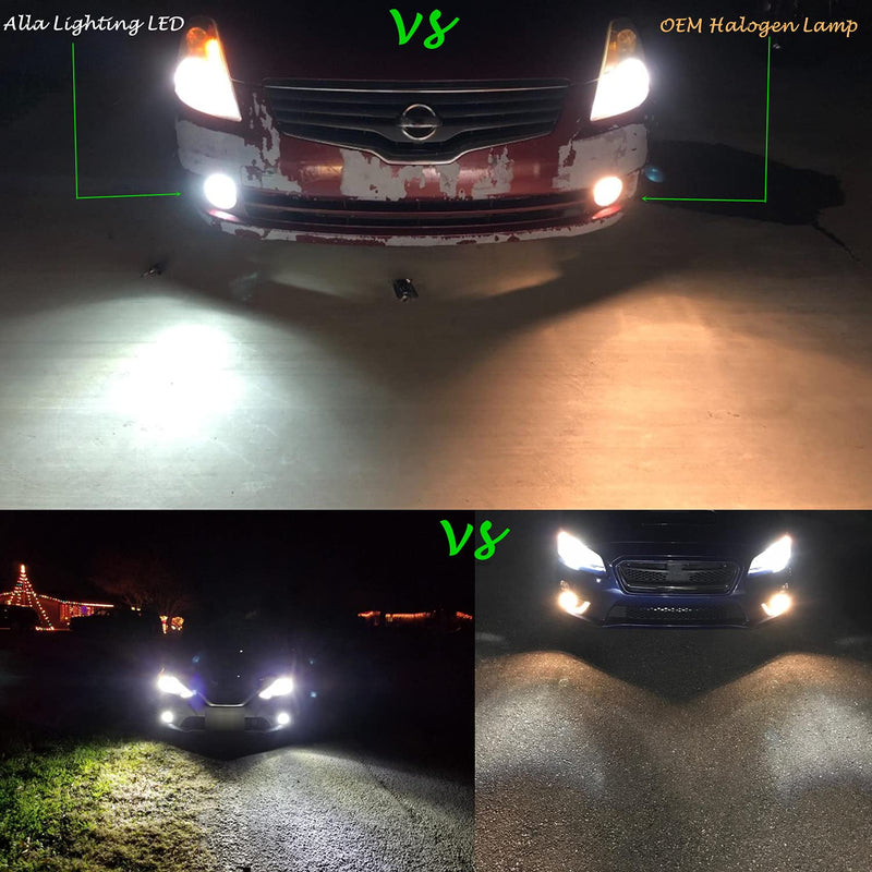 Alla Lighting 3800lm 899 880 LED Fog Light Bulbs, Super Bright PG13 Base 884 885 887 893 H27 H32, ETI 56-SMD (6000K Xenon White) 6000K Xenon White