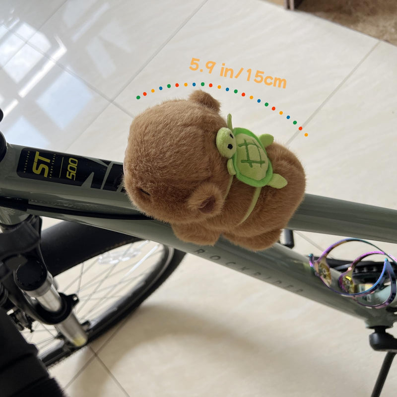 Cute Capybara Car Shift Knob Accessories Funny Capybara Plush with Turtle Gear Shifter Decor Car Decorations Gifts for Men Women 5.9 in