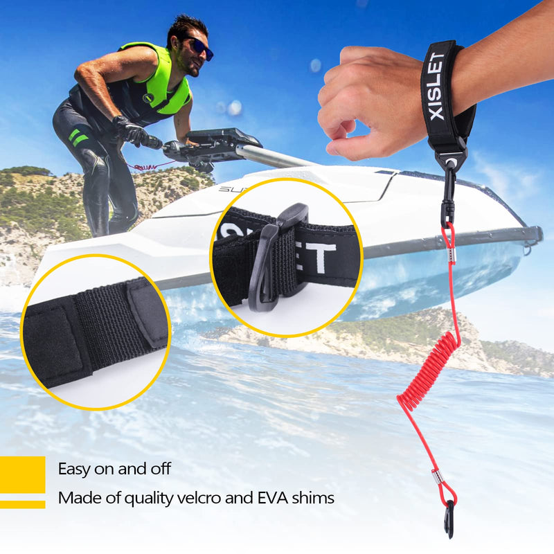 Xislet Yamaha Jet Ski Key Lanyard for Waverunner VX Cruiser FX Engine Safety Stop Tether Yamaha Kill Switch Lanyard Replace EW2-68348-00-00 Aftermarket 6K8-82556-00-00 Jet Ski Accessories