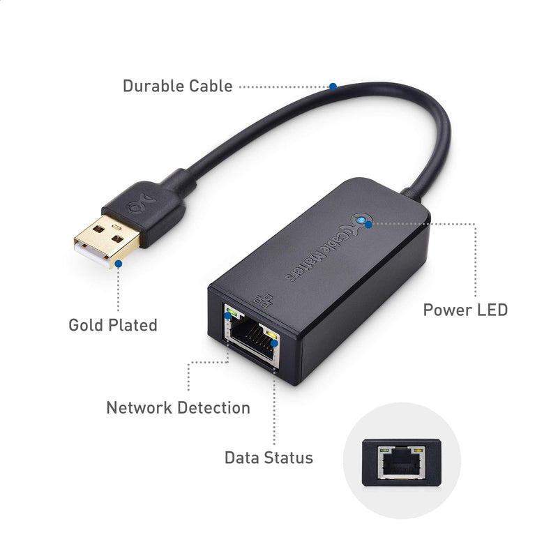 Cable Matters Gigabit USB to Ethernet Adapter for Switch Game Console and Laptops, Ethernet Adapter for NS, USB 3.0 to 10/100/1000Mbps Network, Not Compatible with macOS