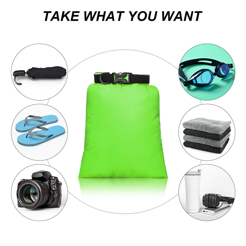 Shappy 6/12 Pcs Waterproof Dry Bags, Lightweight Outdoor Waterproof Dry Stuff Sacks 15/8/5/4/3/2 L and Long Adjustable Shoulder Strap for Kayaking Rafting Boating Hiking Camping Multicolor 12