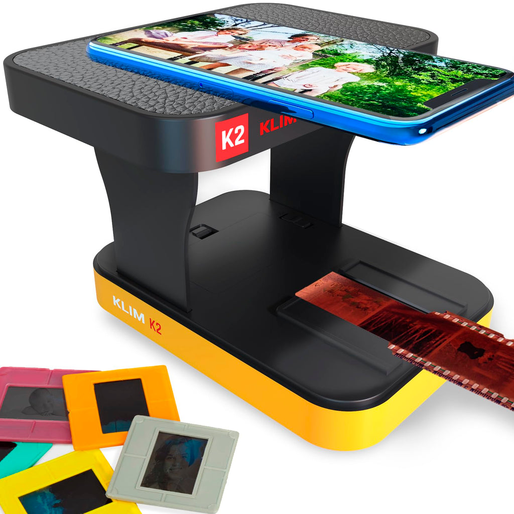 KLIM K2 Mobile Film Scanner 35mm + New 2024 + Positive & Negative Scanner + Slide Scanner + Photo Scanner + 35mm Color Film Developing Kit Essential + Your own 35mm Film Developing Service at Home Orange