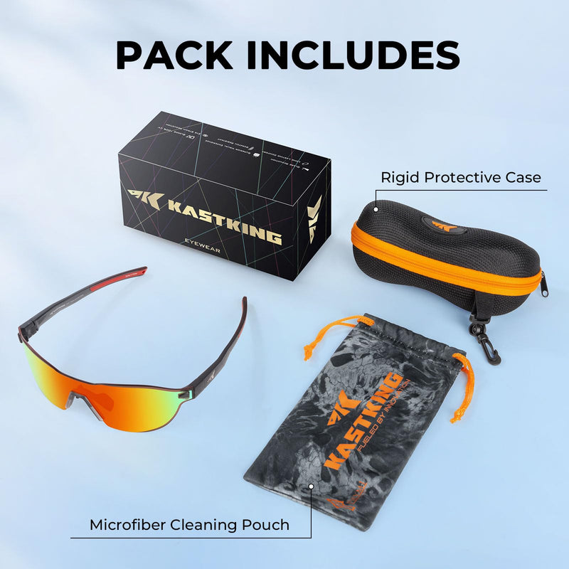 KastKing Nizini Polarized Sports Fishing Sunglasses, With PuriVex Protective Lens Coating, Rimless Wrap Design, Men Women A: Matte Smoke Crystal Frame, Burgundy Mirror