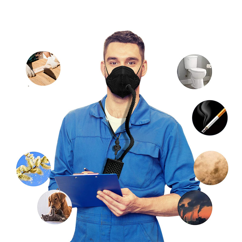 Electric Wearable Air Purifier Maskes,Air Supply,With HEPA Filter,for Dust Work,Painting, Machine Polishing, Welding Black