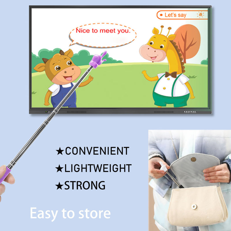 Telescopic Teachers Pointer, Classroom Demonstration Baton, Guide Indicator, Retractable Finger Pointer Stick for School Teaching, Conference Presentation, Object Instruction Blue