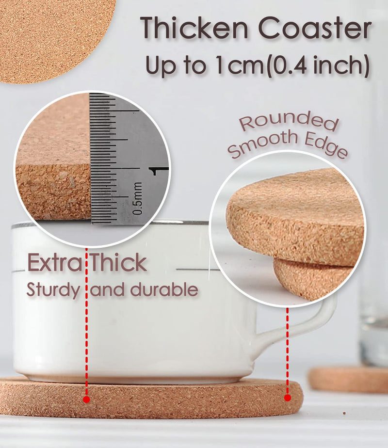 Cork Trivet, 6 Pcs High Density Thick Cork Trivets for Hot Dishes, 10 Inch Heat Resistant Multifunctional Coaster, Hot Pads for Table & Countertop 6 Pcs, 10"