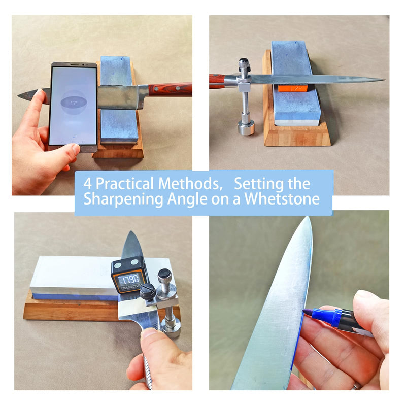 SG01 Knife Sharpening Angle Guide Adjustable 0° to 30° for Sharpening Knives on Whetstone/Daimond Stone, Scrolling Knife Sharpener Jig, Fidget Toys Gift for Blade-Loving Men (2, Silver) 2
