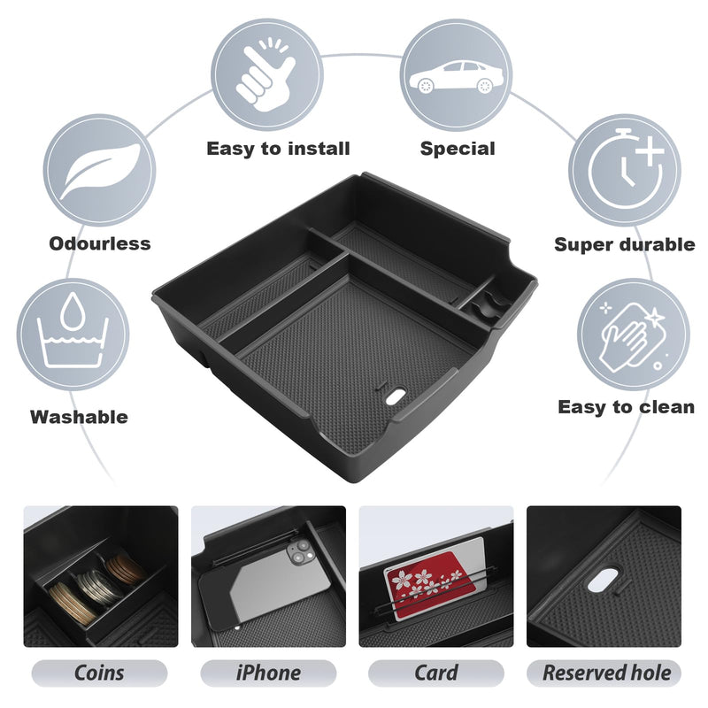 SKTU for 2025 2026 Kia Carnival Center Console Organizer for 2025 2026 Kia Carnival (LX/LXS/EX/SX/SX Prestige) Console Tray Kia Carnival 2025 2026 Accessories Armrest Storage Box with Coins Holder for 2025+ Carnival