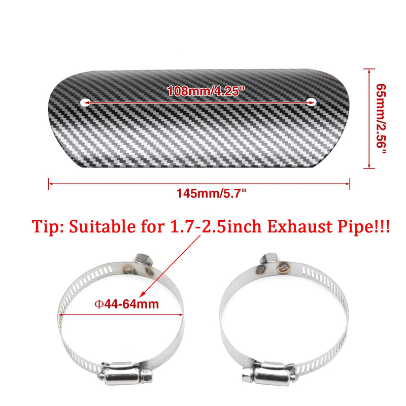 Exhaust Heat Shield Muffler Pipe Heat Cover Protector Guard Imitation Carbon Fiber Stainless Steel for Motorcycle Moped Pit Dirt Bike ATV Scooter (H) H