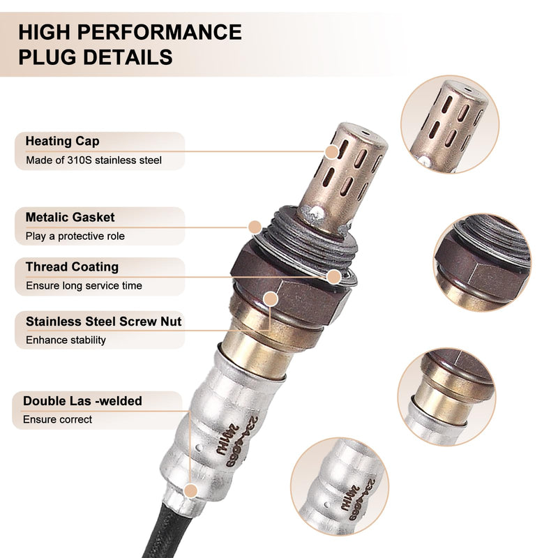 Oxygen O2 Sensor Upstream Replacement for Cadillac Escalade Chevy Suburban Silverado 1500 HD Express GMC Yukon XL H2 6.0L 8.1L V8 Replaces# 234-4669 Set of 2