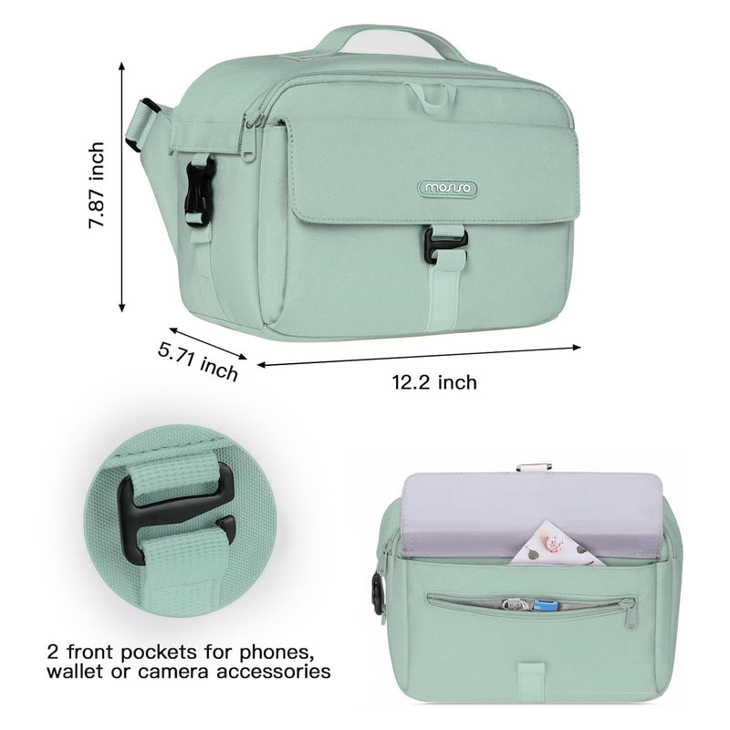MOSISO Camera Shoulder Bag Camera Case Crossbody Sling Purse, Antique Green | DSLR/SLR/Mirrorless Compact Padded Photography Handbag with Rain Cover Compatible with Canon/Nikon/Sony Cameras and Lenses