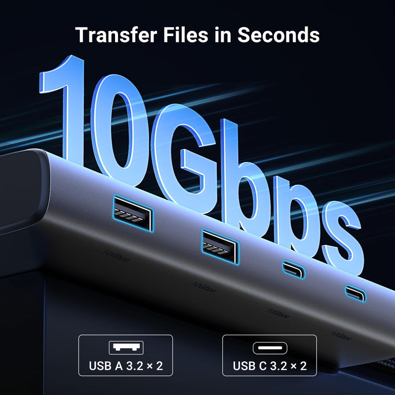 UGREEN 8 in 1 USB C 4K Docking Station Dual Monitor, Triple Display USB C Hub with 2 HDMI, VGA, 2 USB A&C 3.2 Ports, 100W PD, Compatible for MacBook, Dell, HP, Lenovo, Surface etc