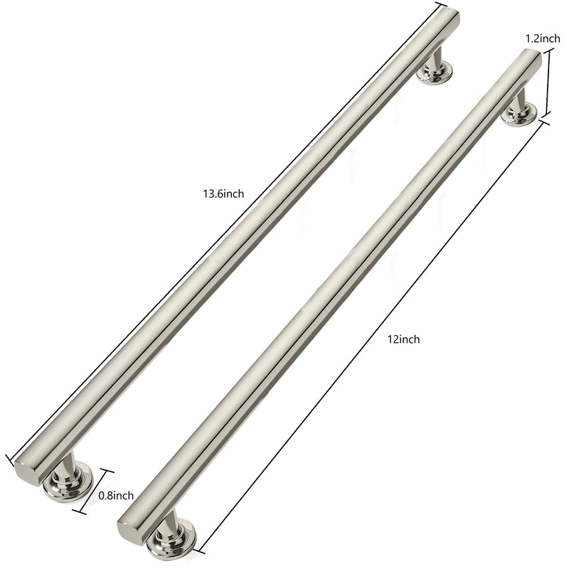 12 inch (305mm) 2 Pack Polished Nickel Cabinet pulls Solid Heavy-Duty Handles Hardware for Kitchen Badroom Drawer Square Pulls Cupboard Cabinets 12 inch(305mm)