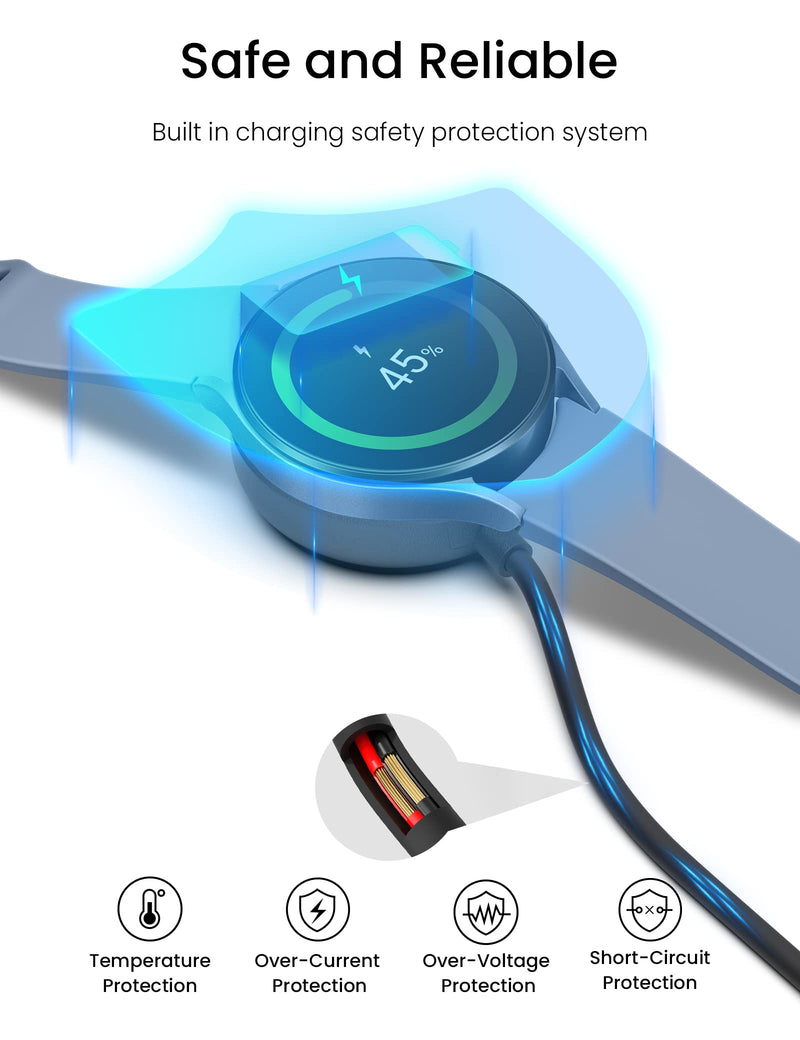 Charger for Samsung Galaxy Watch 6/6 Classic/5/5 Pro/4/4 Classic/3/Active 2/Active 1 Galaxy Watch Charger 3.3Ft USB Magnetic Wireless Charging Cable Cord for Samsung Galaxy Watch