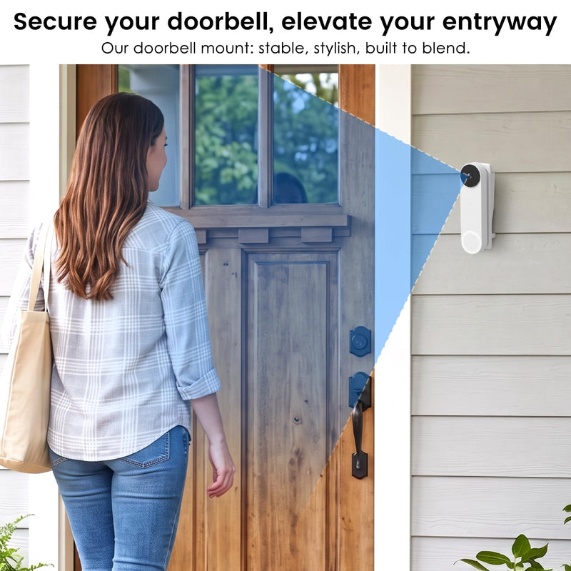 Vinyl Siding Mount for Google Nest Doorbell (Battery), Adjustable Angle Doorbell Wedge Corner Mounting Bracket Kit for Nest Doorbell, Solve Siding Tilt Problem (4" Standard Vinyl Siding Only)