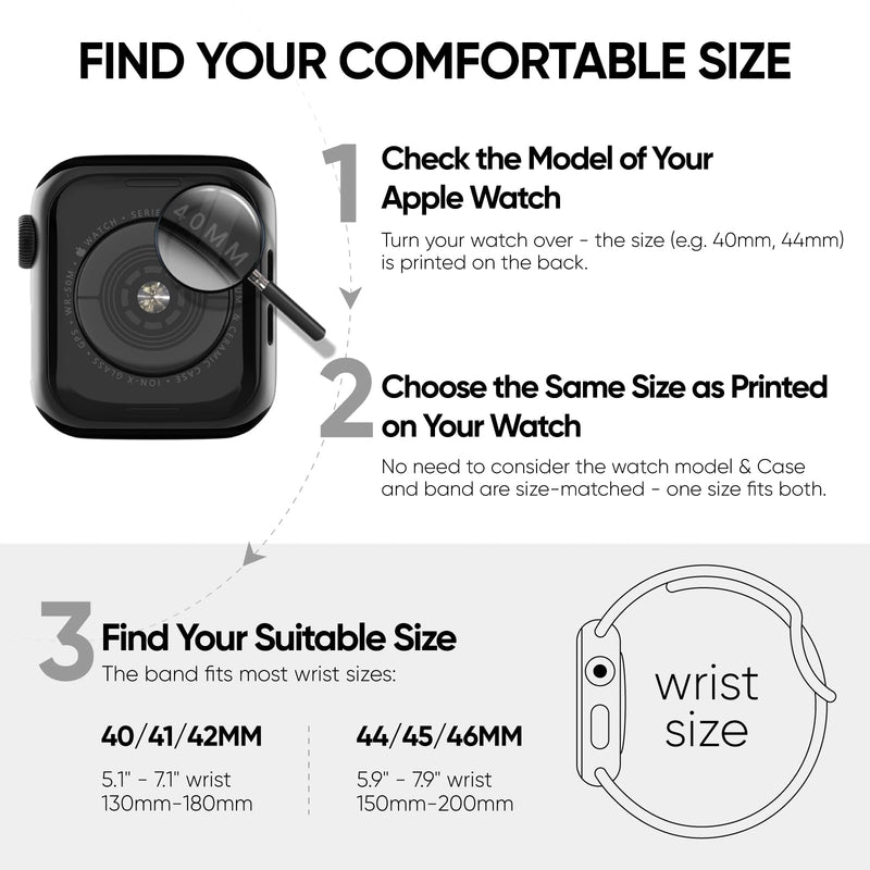 3-in-1 Silicone Band and Rugged Case Compatible for Apple Watch Bands 44mm 45mm 46mm 42mm 40mm 41mm, Sport Strap and Protective Cover with Screen Protector for iWatch Series 11 10 9 8 7 6 5 4 SE3 Black Series 6/5/4/SE 44mm