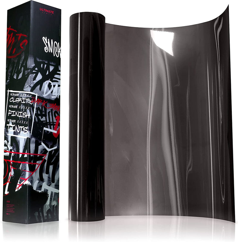 VViViD+ Ultimate Headlight Taillight Tint Vinyl Wrap (12" x 7ft, Dark Smoke) 12" x 7ft