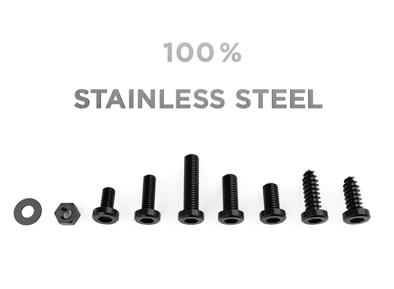 Rightcar Solutions License Plate Ultimate Screw Kit| License Plate Fasteners Anti Theft License Plate Screws | Rattle Proof, Rust Proof | Stainless Steel License Plate Screws (Black Kit) Black Kit