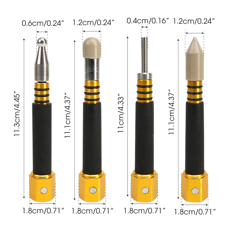 4 PCS PDR Tap Down Tool, Pen Shape VIP Knockdown Remover, Portable Removable Tool Set Pieces for Car Body Anti Dent Removal Traceless Automobile Paintless Auto DIY Repair