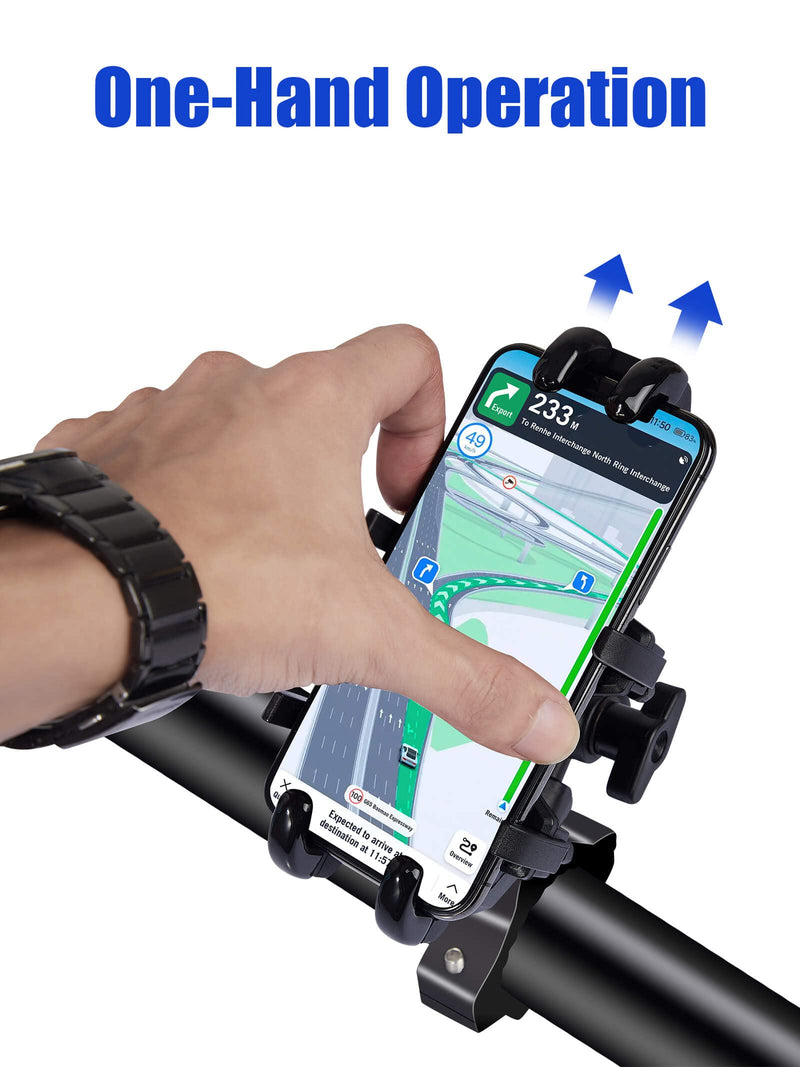 UTV Phone Holder, Aluminum Alloy Heavy Duty Cell Phone Mount for UTV/SXS,360° Adjustable Mounting Bracket Fits 1.75”-2” Roll Cage, 8 Claws Tightly Hold iPhones or 4.7”-7.1" Devices