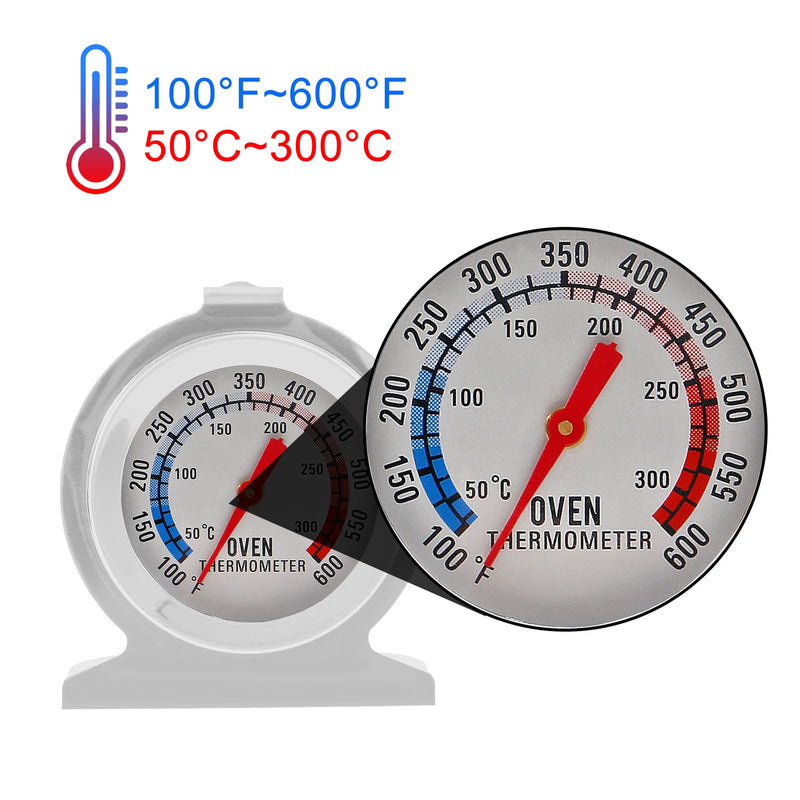 10PACK in Oven Thermometer 50-300°C/100-600°F, Instant Read Precision Stainless Steel Electric/Gas Oven Thermometers for Kitchen Cooking Grill Smoker 10Pack