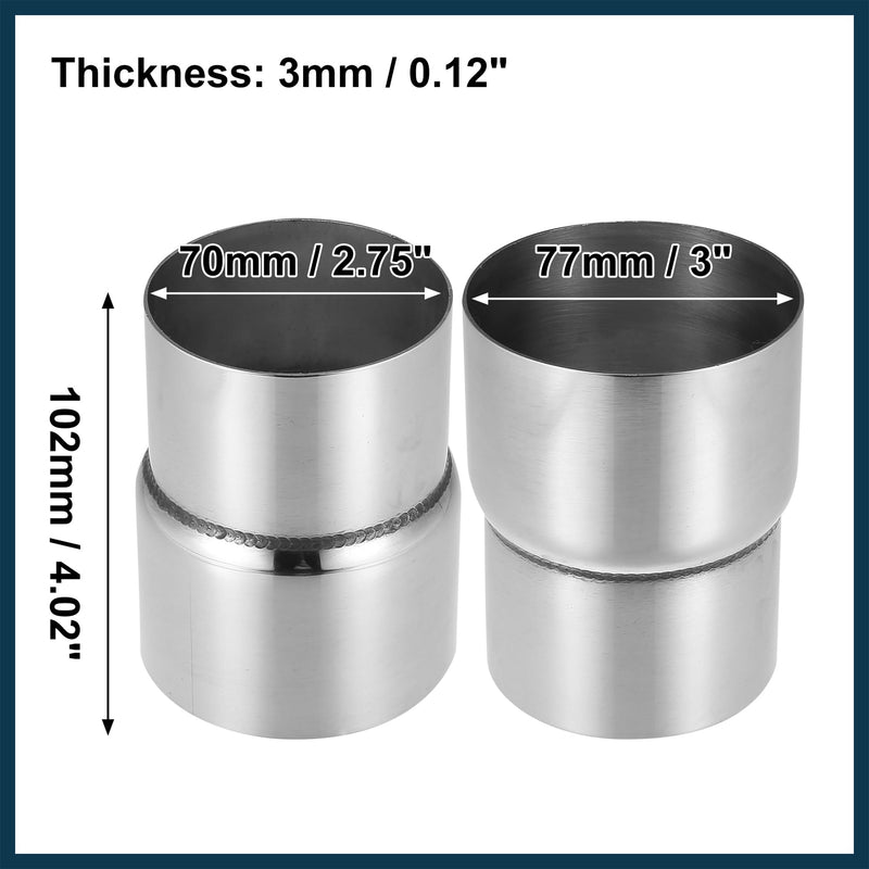Exhaust Adapter Connector 2.75" Inch ID to 3" Inch ID Stainless Steel Reusable | Exhaust Pipe Reducer 1 Pcs 2.75" ID to 3" ID