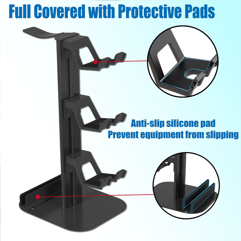 Game Controller Holder & Headphone Stand for Desk, 3-Layer Headset Holder Storage Organizer Switch/Headphones/Controller/Laptop Mobile Phone