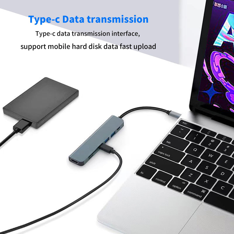 7-in-1 USB C Hub with 4K HDMI,100W PD Charging，USB C Adapter for MacBook Pro/Air,Dell XPS,HP,Lenovo,iPad Pro，Steam Deck - 5Gbps Data Transfer,SD/TF Card Reader,Slim Portable Laptop Dongle Critin-7-in-1 HUB