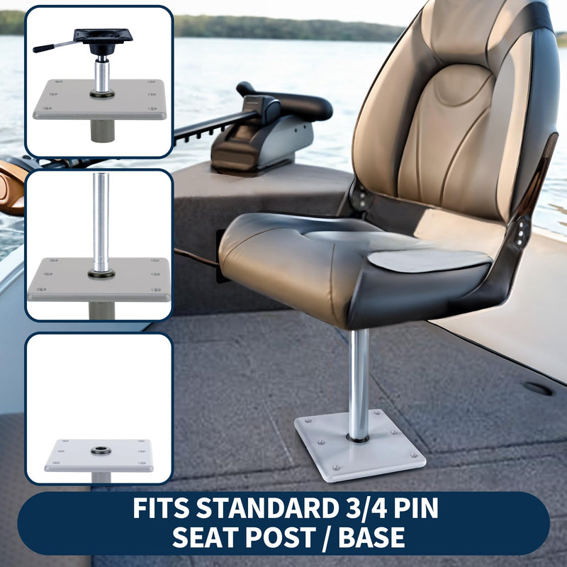 7" x 7"Boat Seat Base,Aluminum Jon Bass Boat Seat Mount for 3/4" Pin Post Socket, Heavy Duty Pedestal Base Bracket Plate Mounting Hardware 7"x7"Aluminum 1 Pack